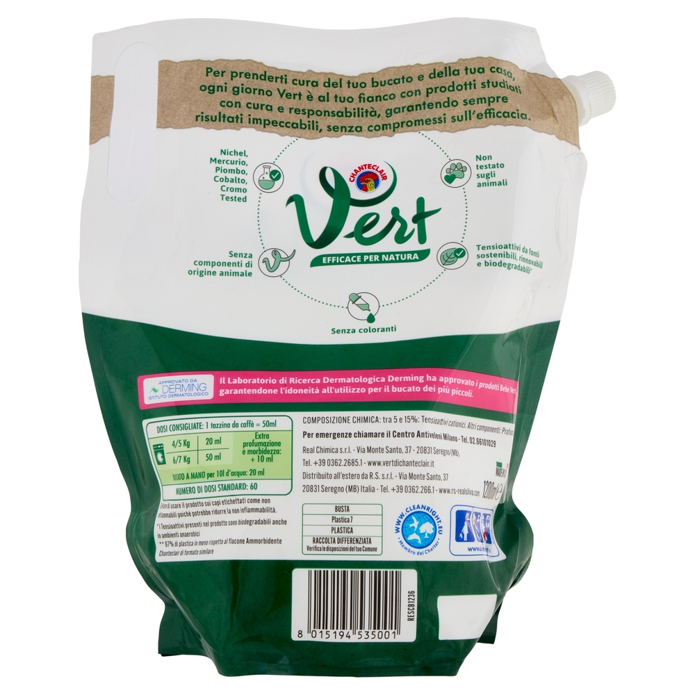 Vert di Chanteclair Ammorbidente Bebè Concentrato Essenza di Talco 1200 ml